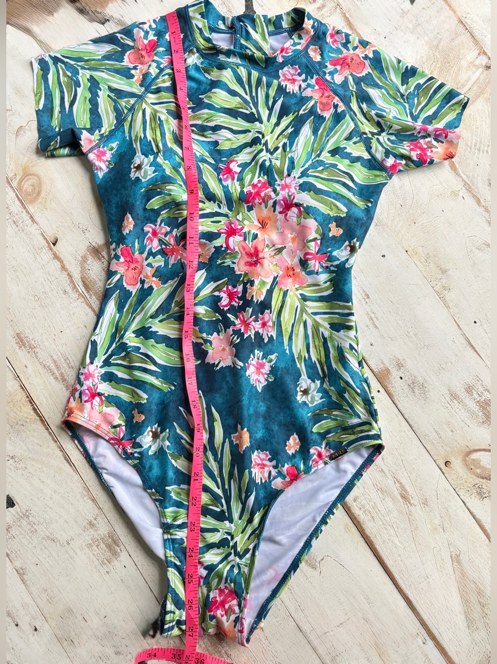 AXESEA athletic swimsuit tropical surfing rash guard SPF sporty sz 4 Australian - Picture 15 of 16